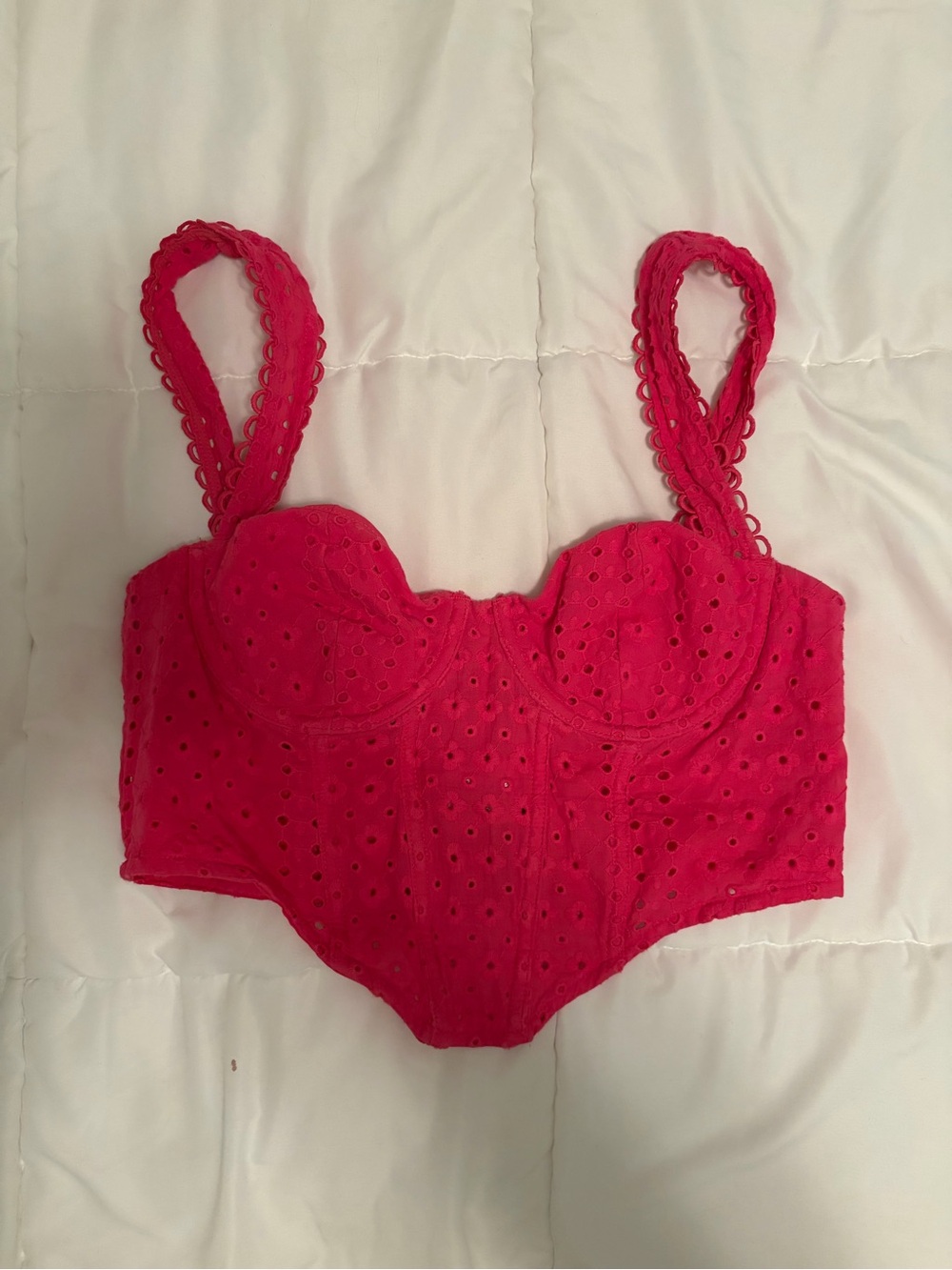 Hot pink Eyelet Bustier Corset- Women Intimates